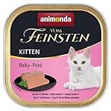 animonda Vom Feinsten Kitten Baby-Paté (32 x 100 g), Kitten Nassfutter für wachsende Kätzchen ab der 4. Woche, Katzenfutter ohne Getreide und Zucker, zart-cremige Konsistenz