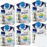 Edeka Premium Katzenmilch laktosefrei mit Inulin, Vitaminen und Taurin ab der 6 Woche 6er Pack (6x200ml Packung) + usy Block