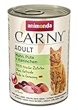 animonda Carny Adult Huhn, Pute + Kaninchen (6 x 400 g), Katzennassfutter für ausgewachsene Katzen, Nassfutter mit 100 % frischen, fleischlichen Zutaten, Katzenfutter ohne Getreide und Zucker