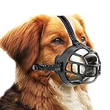OHCOZZY Maulkorb für Hunde, Silikon-Korb Hund Maulkörbe für kleine, mittlere und große Hunde mit verstellbaren Riemen (Größe 1, Schwarz)