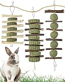 Woiworco 3-teiliges Hasenkauspielzeug, natürliche handgemachte Bio-Holz-Apfelsticks und Timothy Hay Balls, verbessern die Zahngesundheit von Haustieren für Kaninchen, Meerschweinchen, Hamster