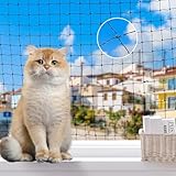 alouweekuky Katzennetz für Balkon, 3x4m Katzennetz Drahtverstärkt mit 15m Befestigungsseil, Nägel, Kabelbinder, Balkonnetz für Katzen, Katzenschutznetz für Balkone, Terrassen und Fenster