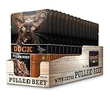Leonardo Frischebeutel [16x70g Duck mit Fleischstreifen] Pulled Beef | Getreidefreies Nassfutter für Katzen | Alleinfuttermittel Katzenfutter
