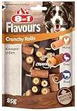 8in1 Flavours Crunchy Rolls Hunde-Snacks - knusprige Leckerlis für Hunde mit Hähnchenbrust, Entenbrust oder Rindfleisch, 85 g Beutel