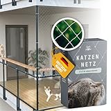 Samtpfote® Katzennetz für Balkon & Fenster - 8 x 3 m - Balkonnetz transparent und reißfest - Extragroßes und langlebiges Katzenschutznetz inkl. Montagematerial