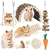 BBjinronjy Hamster-Kauspielzeug-Set für kleine Tiere, Molarspielzeug, Zahnpflege, Holzzubehör für Meerschweinchen, Chinchillas, Rennmäuse, Mäuse, Ratten, Maus