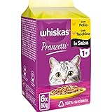 Whiskas Mittagessen aus weißem Fleisch 1+ Erwachsene, Nassfutter für Katzen, 12 Packungen mit je 6 Beuteln x 50 g (72 Beutel insgesamt)