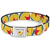 Hundehalsband mit Sicherheitsgurtschnalle, Disney-Pixar-Luxo-Ballwiederholung, weiß, gelb, blau, rot, 28,9 bis 43,2 cm breit