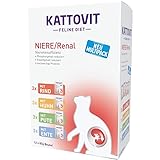 Kattovit Niere/Renal Multipack | 12 x 85 g | Diät-Alleinfuttermittel für Katzen mit 4 verschiedenen Sorten im Frischebeutel | Zur Untersützung der Nierenfunktion