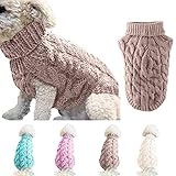Ponacat Haustier Pullover Hund Rollkragenpullover Strickpullover warme Pullover Strickwaren Outwear kaltes Wetter Mäntel (Khaki/m)