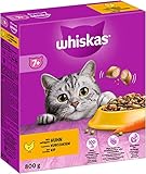 Whiskas Senior 7+ Trockenfutter Huhn, 5x800g (5 Packungen) - Katzentrockenfutter für ältere Katzen - unterschiedliche Produktverpackungen erhältlich