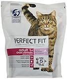 Perfektes trockenes Katzenfutter für erwachsene sterilisierte Katzen, reich an Lachs, 6 Beutel mit 400 g pro Stück.