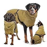 Rudelkönig Hundebademantel aus 100% Baumwolle - Saugstarker Bademantel Hunde groß - Kuscheliger Hunde Bademantel gross