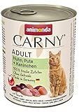 animonda Carny Adult Katzenfutter, Nassfutter für ausgewachsene Katzen, Huhn, Pute + Kaninchen, 6er Pack (6 x 800 g)