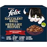 FELIX Sukkulente | ausgewachsene Katze | Auswahl an Rind, Huhn, Ente, Truthahn in Sauce | 6er Pack | 12 x 80 g | Frischebeutel