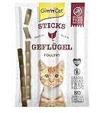 GimCat Sticks Geflügel - Softe Kaustangen mit hohem Fleischanteil und ohne Zuckerzusatz - 1 Packung (1 x 4 Sticks)