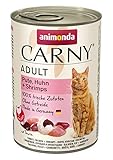 animonda Carny Carny Adult Katzenfutter, Nassfutter für ausgewachsene Katzen, Pute, Huhn + Shrimps, 6 x 400 g