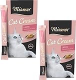 Miamor Cat Cream Lachs | Doppelpack 2X 6x15g (180g) | mit Omega 3 | zur Stärkung des Immunsystems | ganz ohne Farb- und Konservierungsstoffe