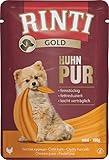 Rinti Gold Mini Huhn Pur | 10 x 100 g | Alleinfuttermittel für ausgewachsene kleine Hunde | Ausschließlich Huhn für empfindliche Hunde bei Allergien | Im Frischebeutel