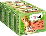 KITEKAT Portionsbeutel Multipack Klassische Auswahl in Sauce 4x12x85g Katzenfutter Nassfutter