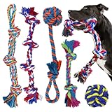 GaiusiKaisa 5PCS Alle XXL Hundespielzeug Seil für Große und Mittlere Hund - Robust Seil Hundespielzeug für Aggressive Kauer - Nahezu Unzerstörbar - Hundespielzeug Ball - Tauziehen Seil Ball zum Kauen