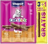 Vitakraft Cat Stick – Katzensnack mit Truthahn und Lamm, 20 x 4 Sticks