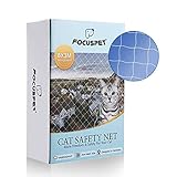 Focuspet Katzennetz, 8x3 M Katzennetz Transparent Katzengitter Balkon Katzenschutznetz Schutznetz Balkonnetz Katzennetz für Balkon Inkl. Haken, Dübel, Kabelbinder und 25m Befestigungsseil