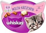 Whiskas Milch-Kätzchen Katzensnacks für 2-12 Monate junge Katzen, 8x55g (Packungen) - Leckerlis für ein gesundes Wachstum - unterschiedliche Produktverpackungen erhältlich