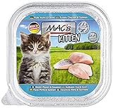 Mac's Katzenfutter getreidefrei Kitten Pute, Huhn, Lachs, 85 g, 16er Pack (16 x 85g)