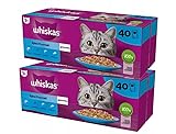 Whiskas Nassfutter für ausgewachsene Katzen Fisch-Auswahl in Gelee 80 Beutel à 85 g (6,8 kg)